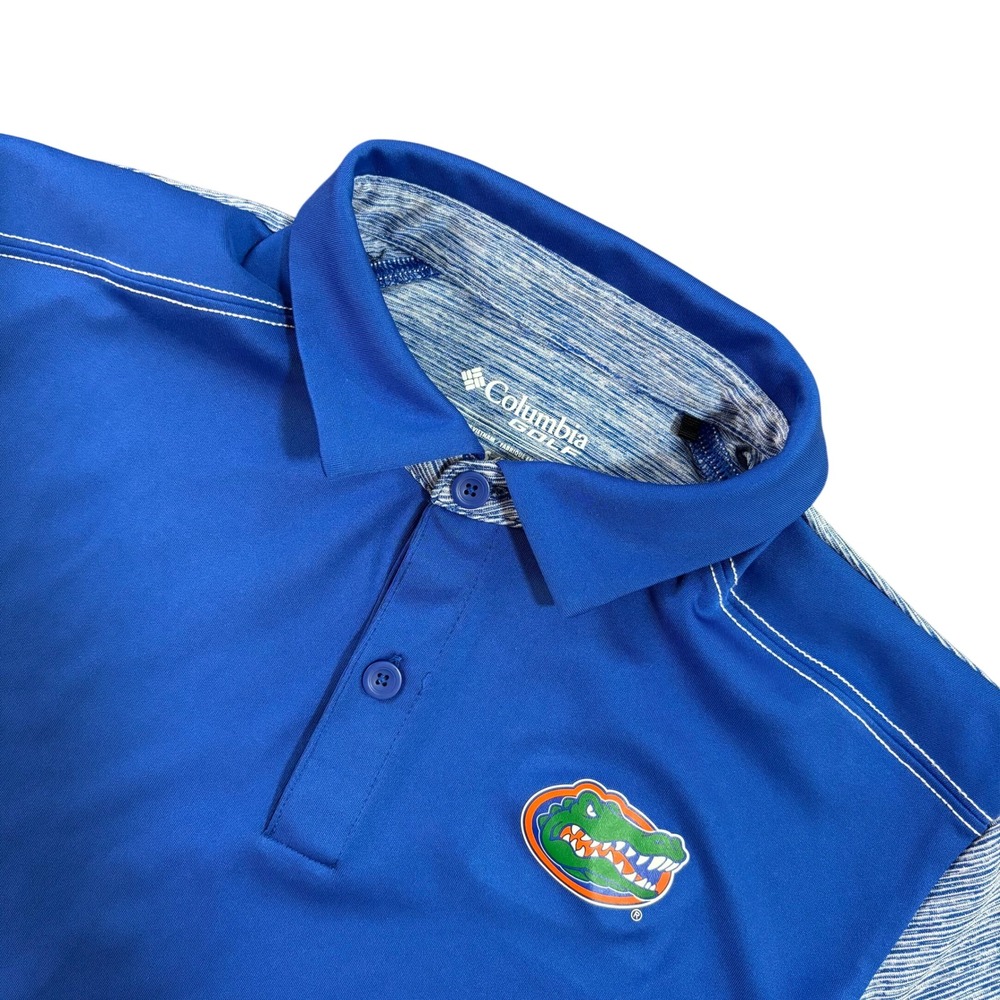 COLUMBIA Golf Polo Shirt Mens Small Blue Florida Gators Omni Freeze Performance
